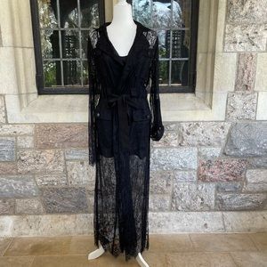 Lace Trench Coat with Black Slip inside